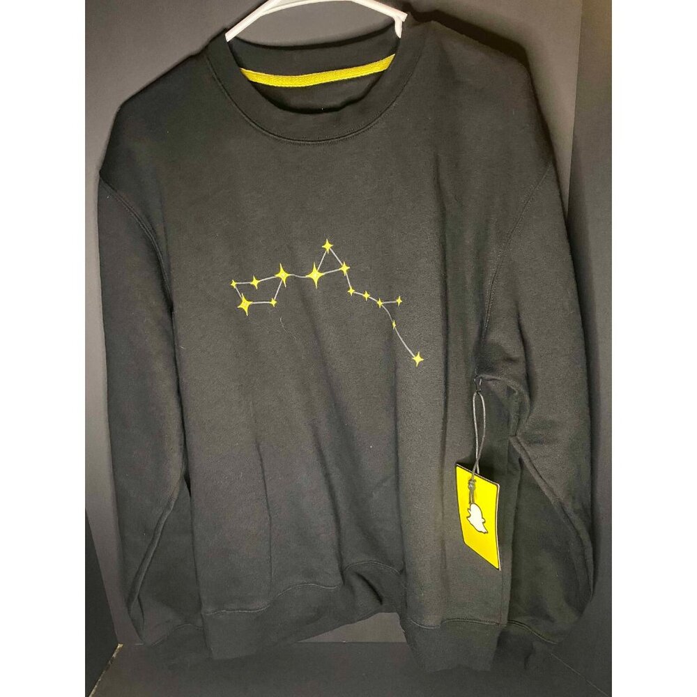 Snapchat Company Sweatshirt Mens M Stargazing Black Snap Pullover NWT RARE